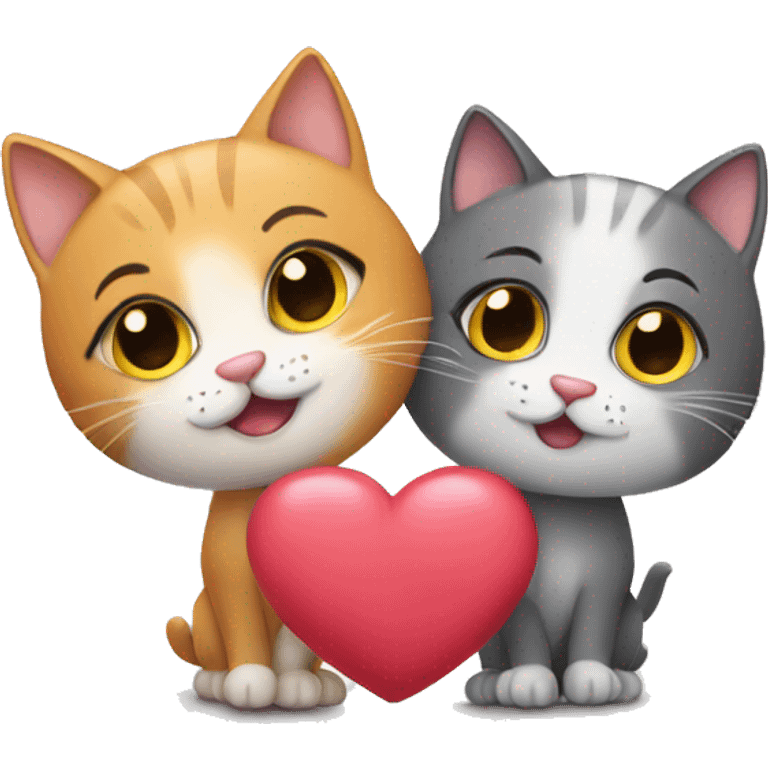 Two cats in love emoji