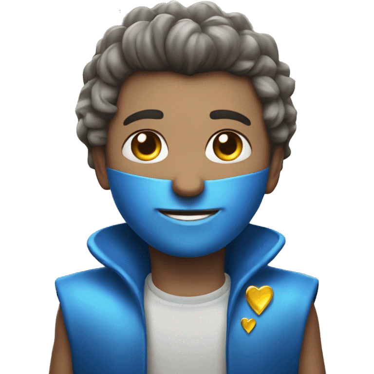 corazon azul con brillitos emoji