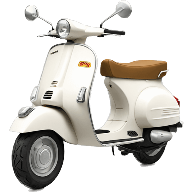 vespa white with light brown seat emoji