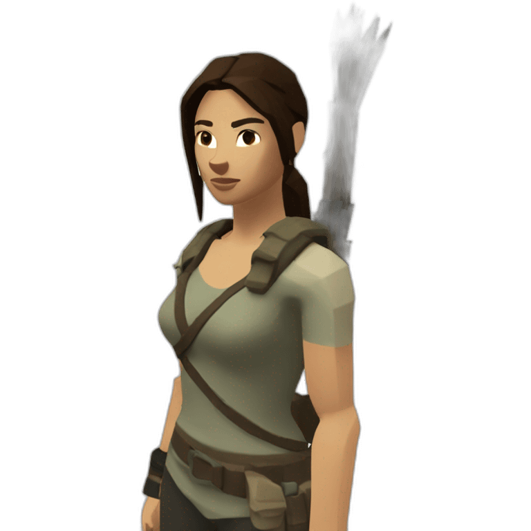 low poly tomb raider, upper body emoji