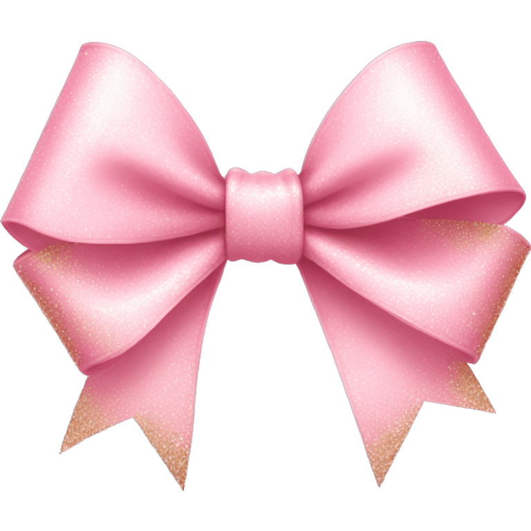 light pink ribbon bow, glitter emoji