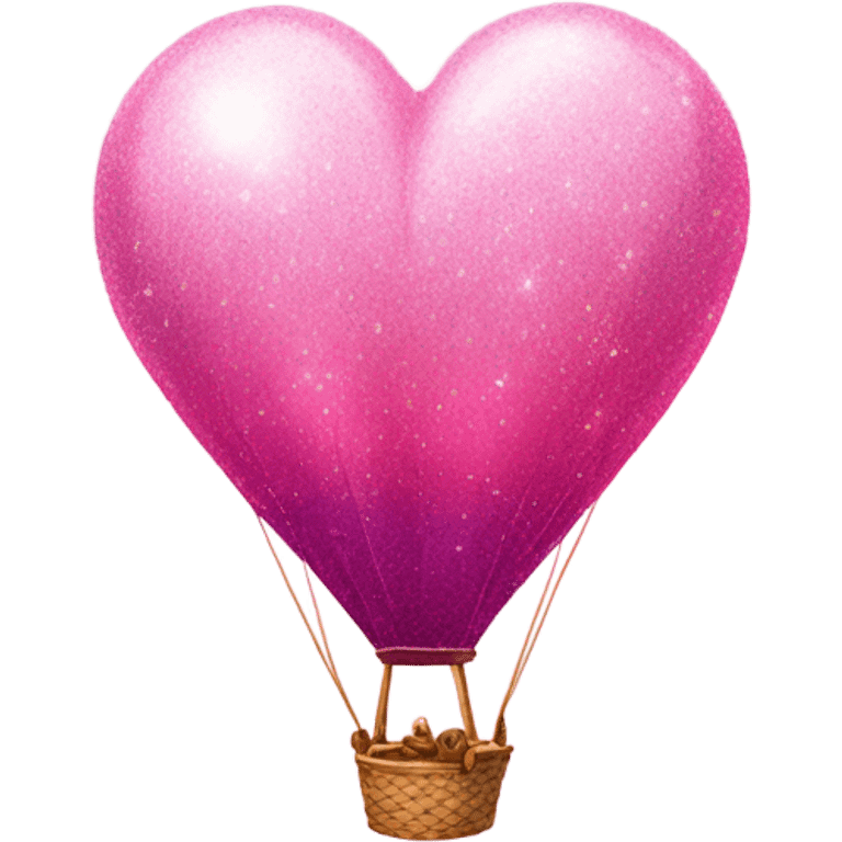 Pink Ombre Heart-Shaped air balloon with glitter  emoji