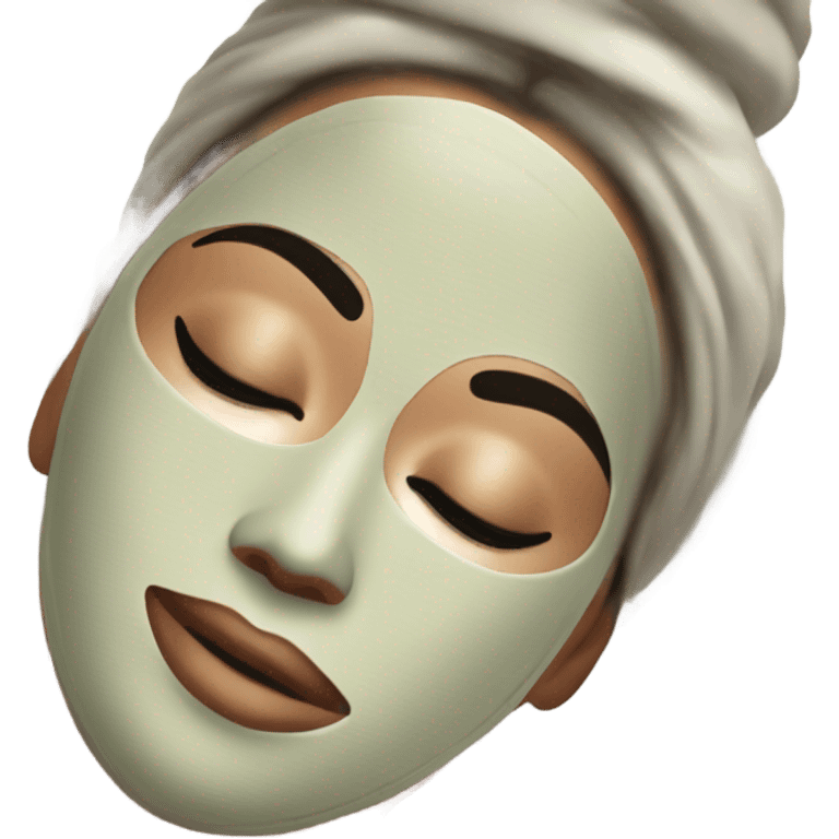 Lady with face mask spa beauty full face relaxing emoji