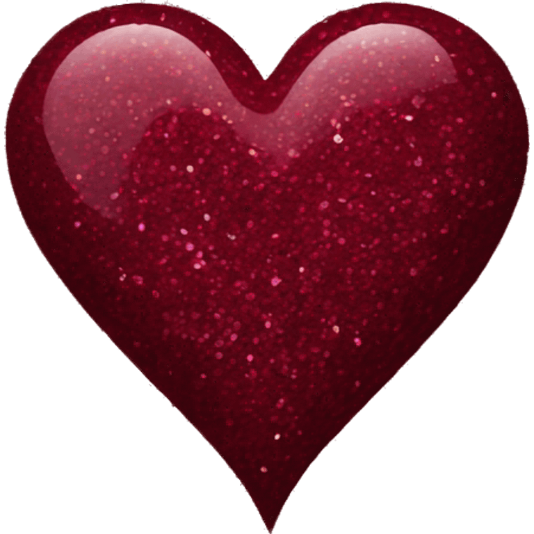 Burgundy heart glitter emoji