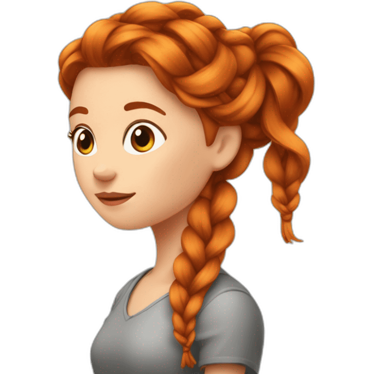 Fille rousse avec des tresse emoji