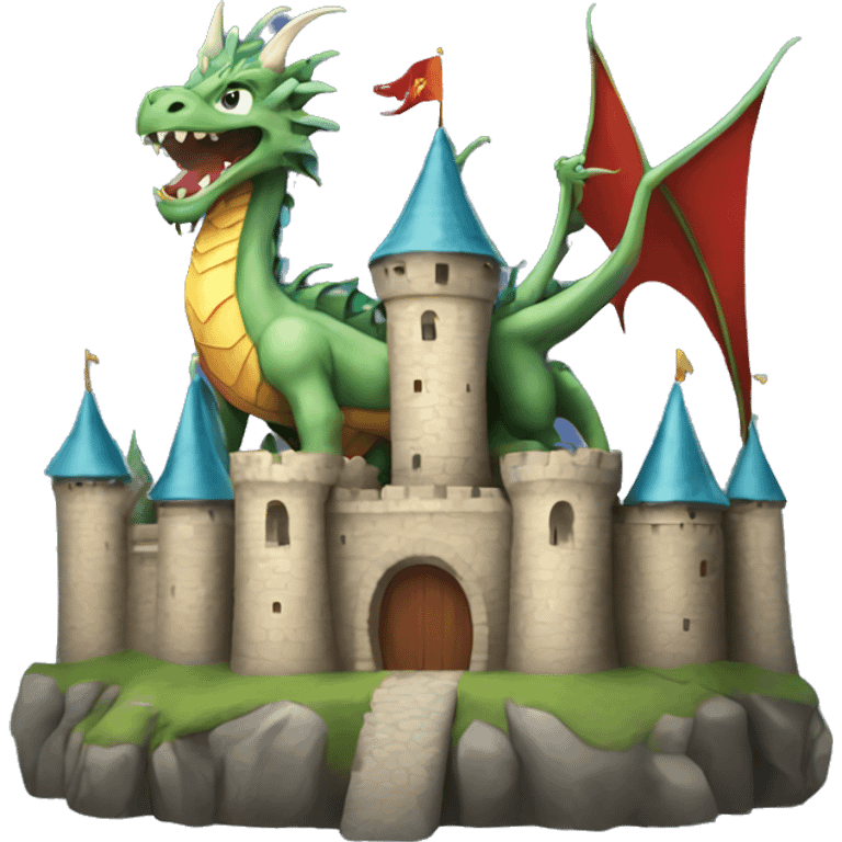 castle with a dragon emoji