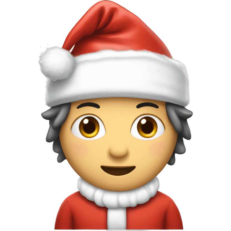 Chiikawa, little white chiikawa, with santa hat emoji