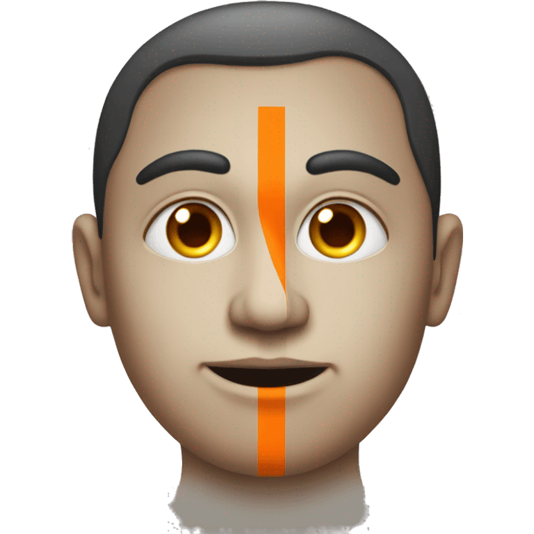 a neutral face with india flag in the background and with his third orange eye emoji