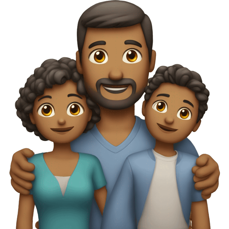 una familia solo con un padre y dos hijos, un hijo mayor que el otro. emoji