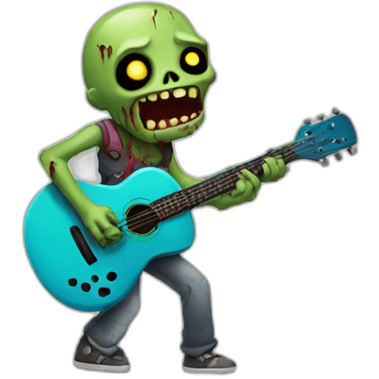 Zombie and guitar emoji