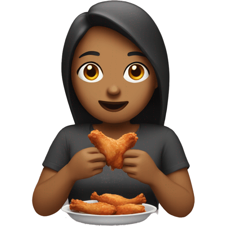 Mona eating chicken wings  emoji