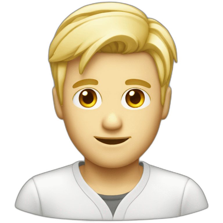 Blond Guy programmer winky emoji