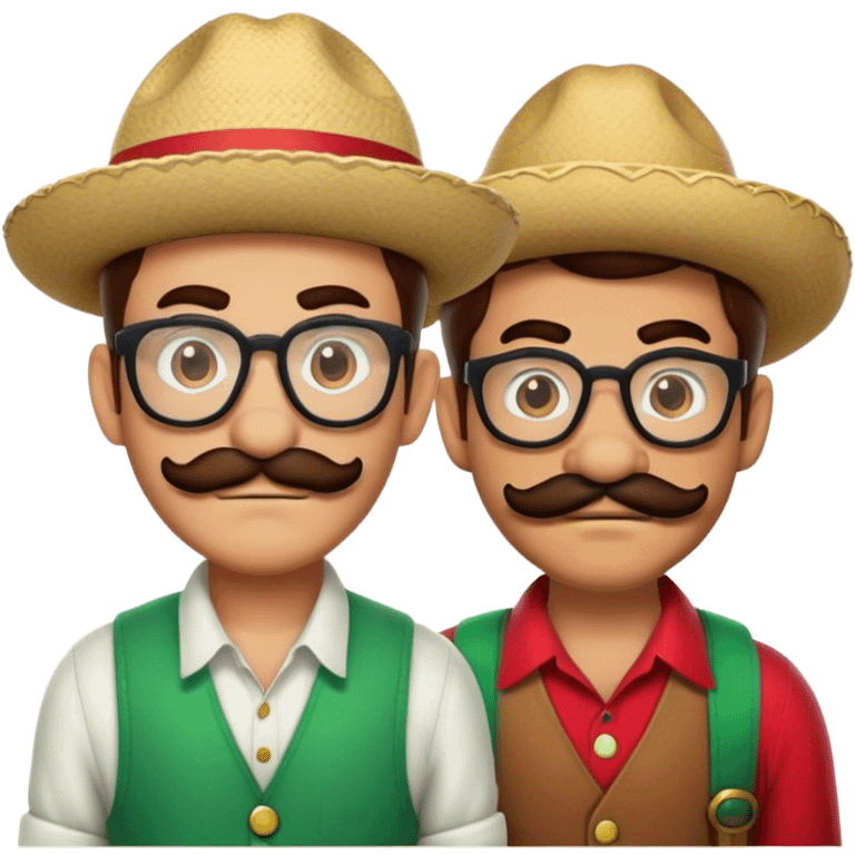 Hipster Luigi and Mexican Mario  emoji