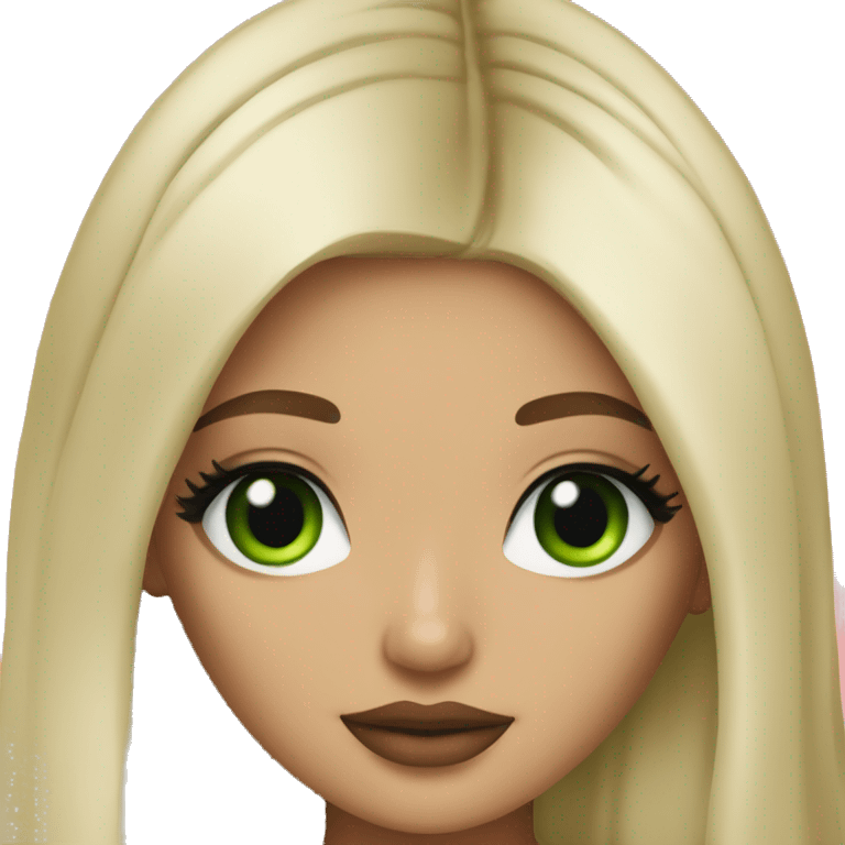 Kylie Jenner with green eyes blonde hair emoji