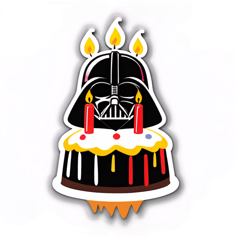 Darth Vader birthday party with candles  emoji