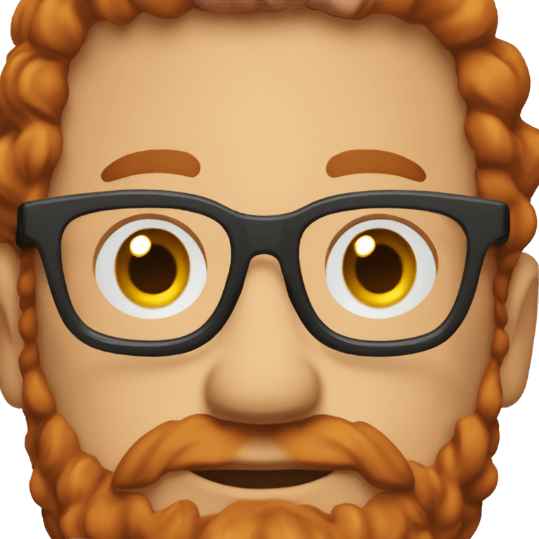 man around 45 with with redhead short mid-curly hair. with beard and glasses. scarlet checked shirt emoji