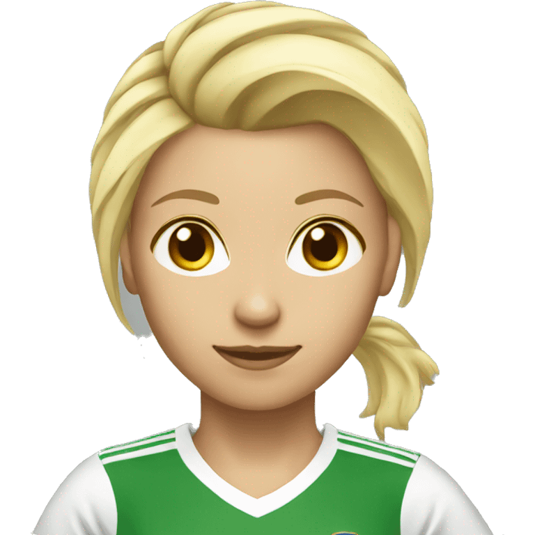 beginner blonde soccer player female emoji