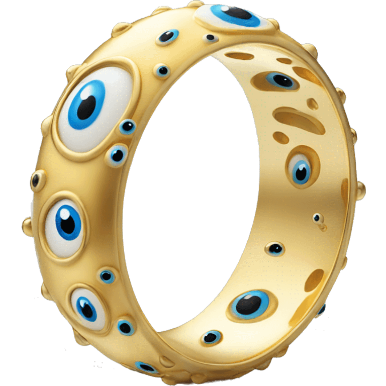 very thin gold bangle ring studded with eyeballs emoji