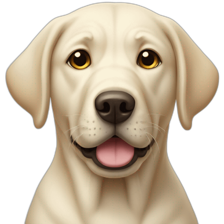 The pale Labrador dog is upset. emoji