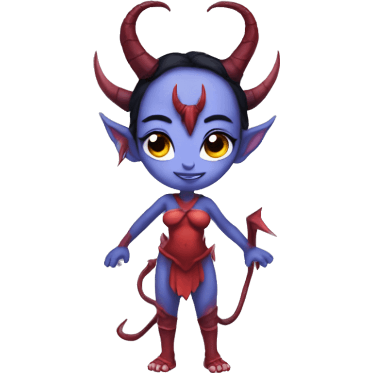 Meru the red skin succubus with horns and wings emoji