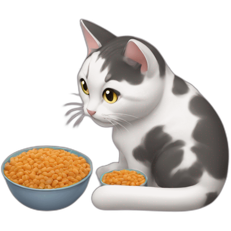 Cat eating cat food emoji