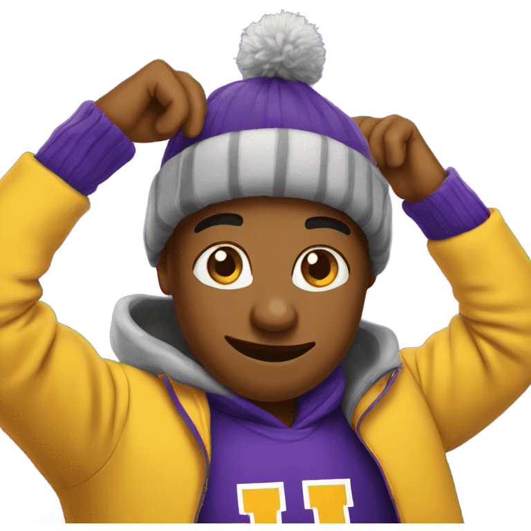 Winter wearing a LSU shirt emoji