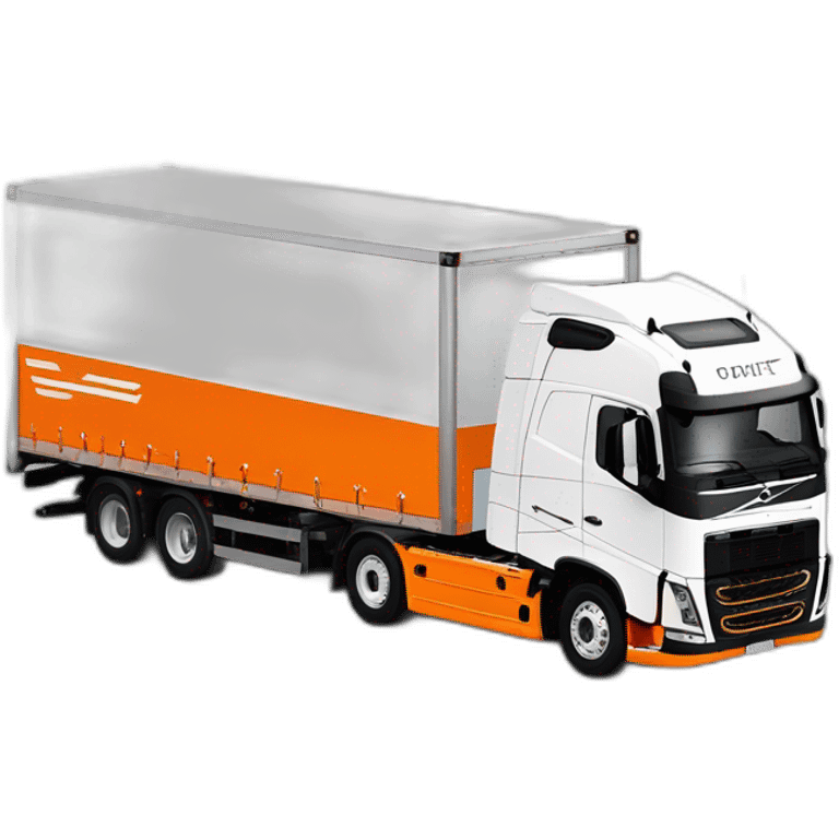 Volvo fh4 blanc décoré avec feux orange emoji