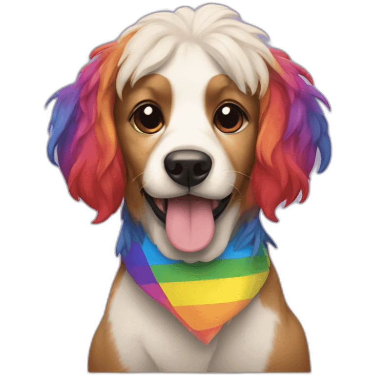 Gay pride dog emoji