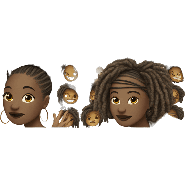 Beautiful African girl with short locs emoji