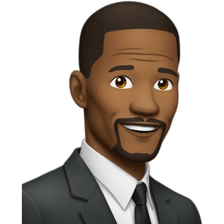 actor Jamie Foxx wearing suit emoji