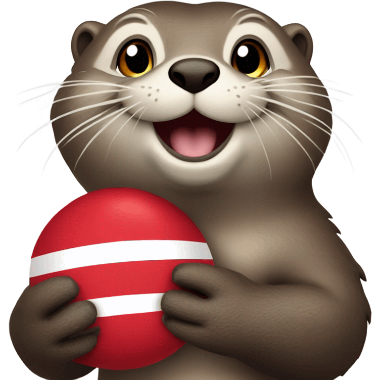 An otter with Ohio state buckeye emoji