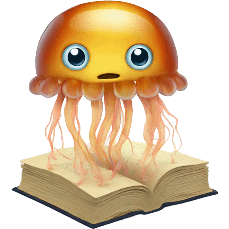 Jellyfish with book emoji