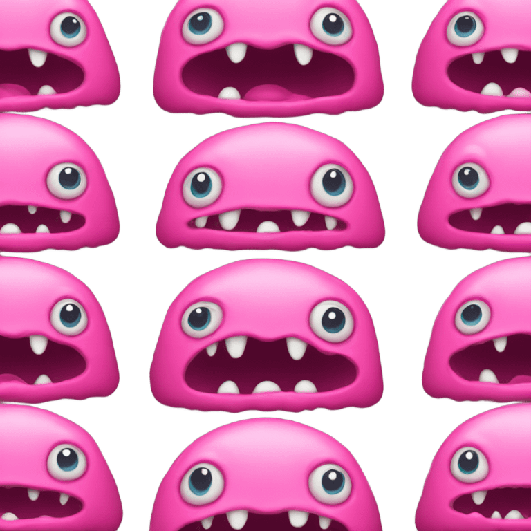 pink slimy cute angry monster   emoji