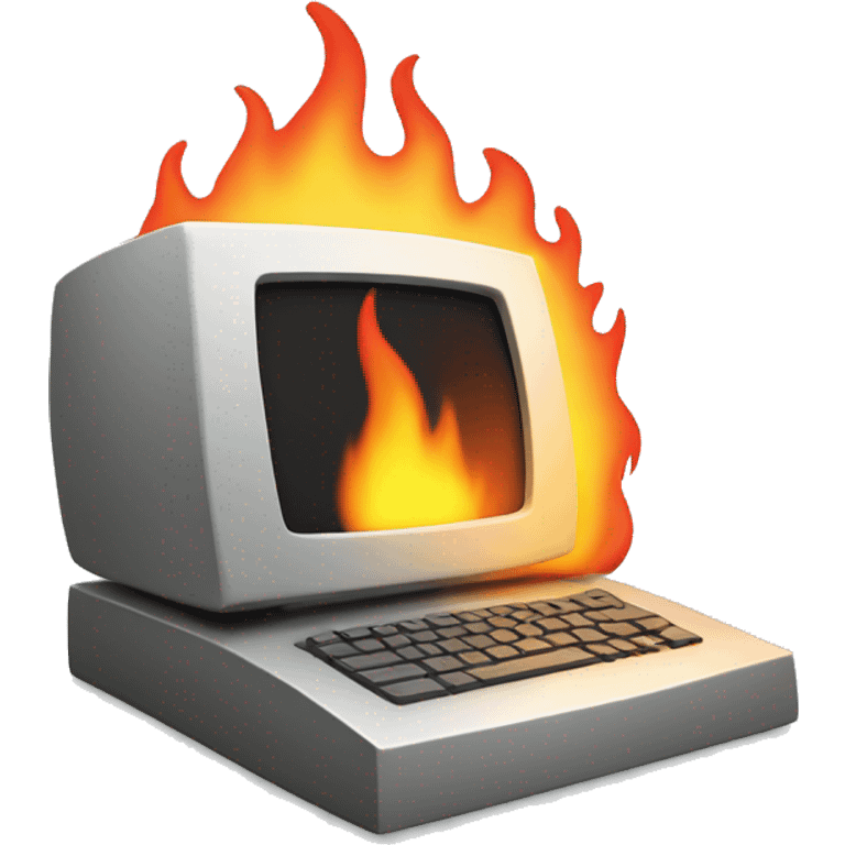 computer on fire emoji