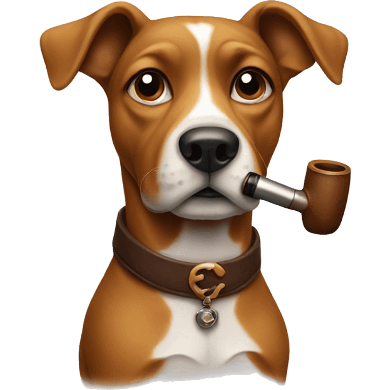 A dog smoking a pipe emoji