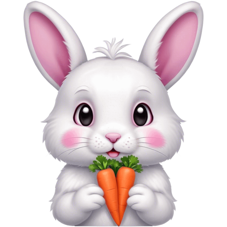 Adorable bunny eating carrots  emoji