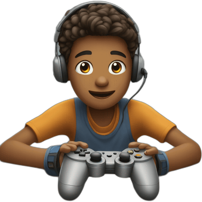 A boy playing video games emoji