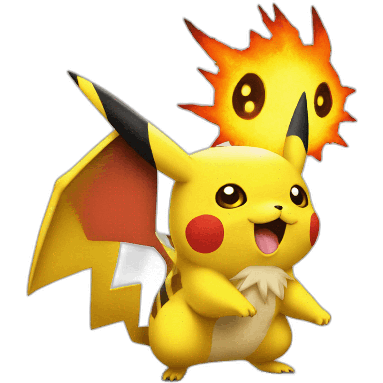 Pikachu et Dracofeu emoji