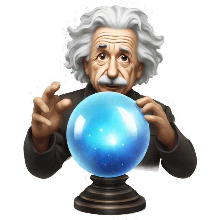 Albert Einstein with crystal ball emoji