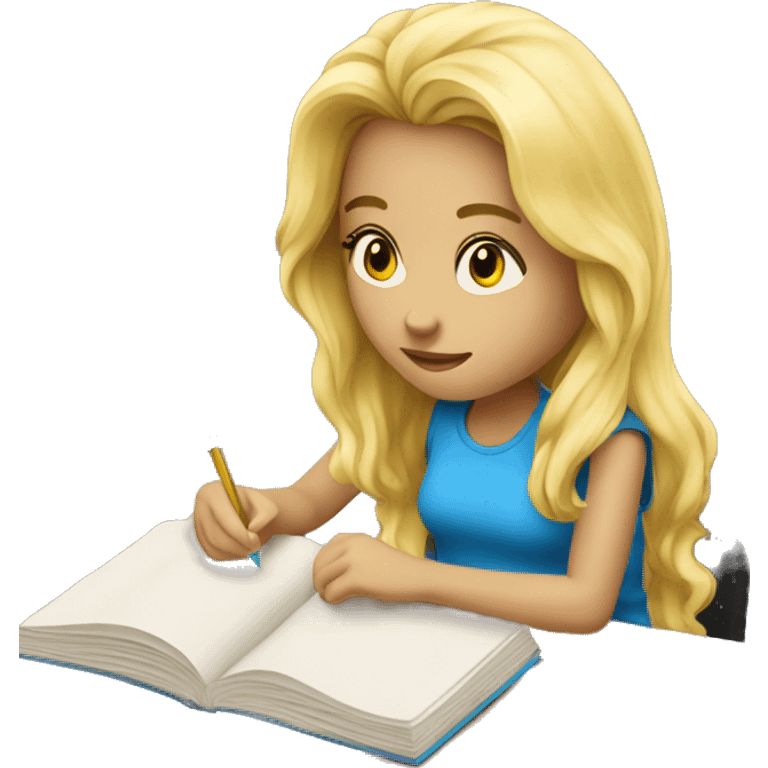 blonde girl studying emoji