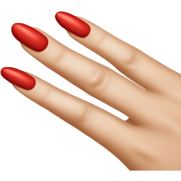 Long red  nails on medium skin ton emoji