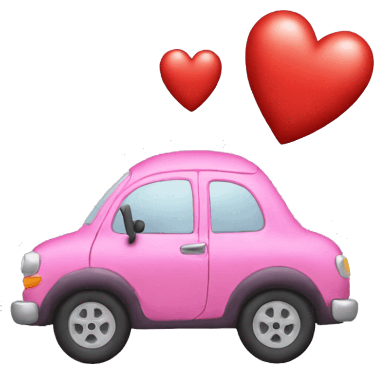 Car with heart shaped hat emoji