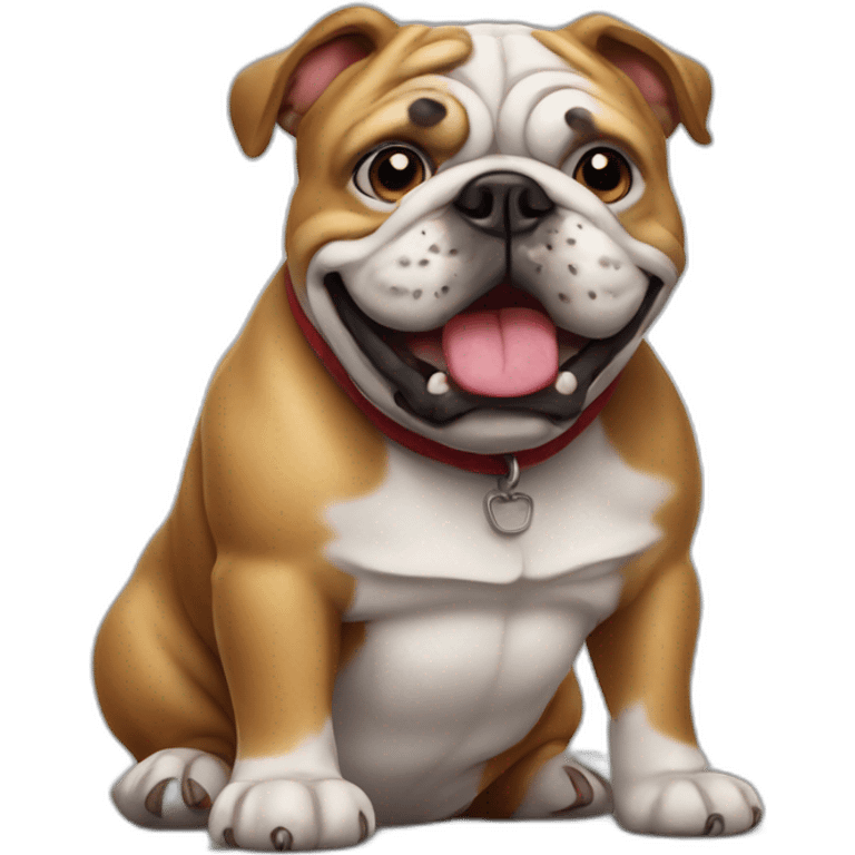 funny bulldog, realistic emoji