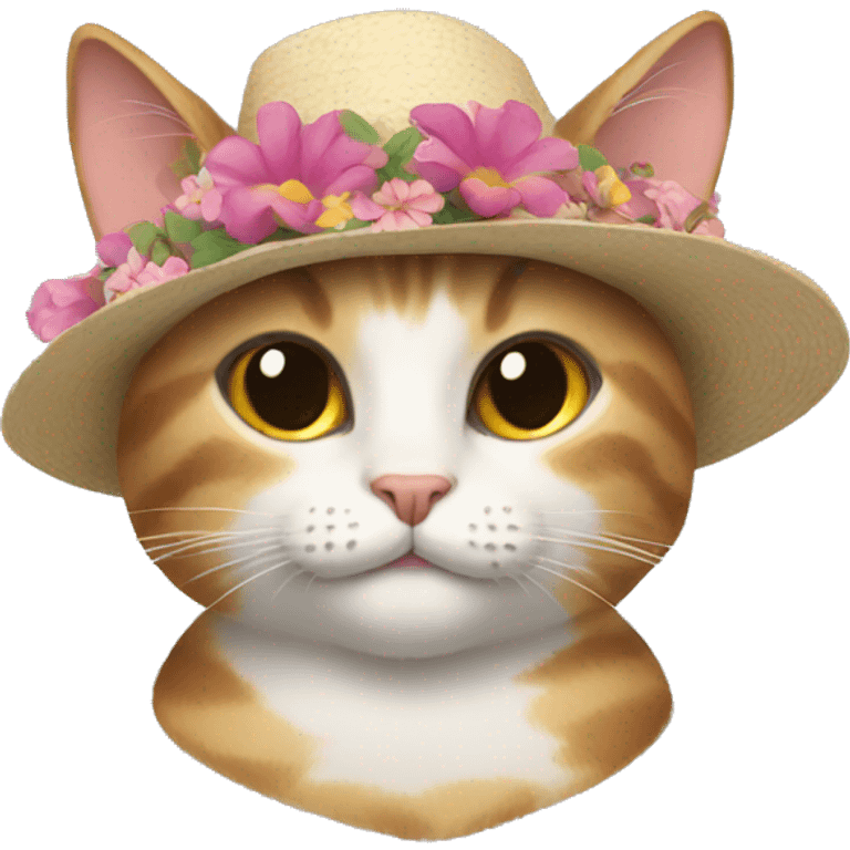 Cat with a flower hat emoji