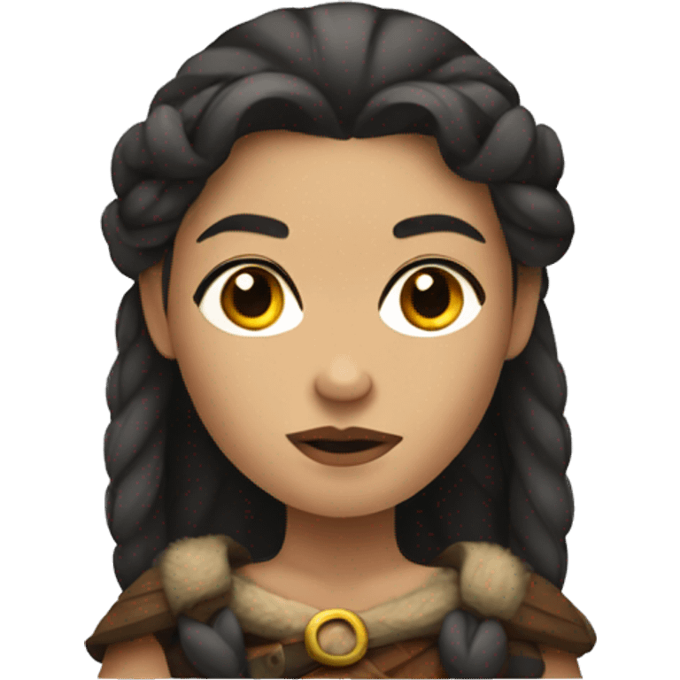 Viking woman with dark hair emoji