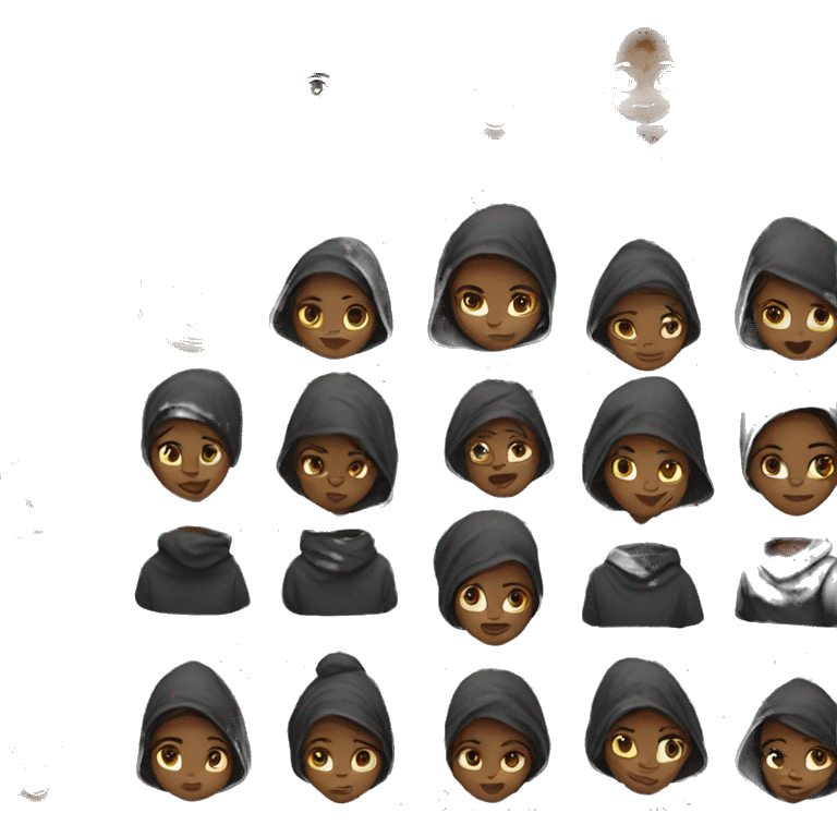 Black girl with hoodie emoji