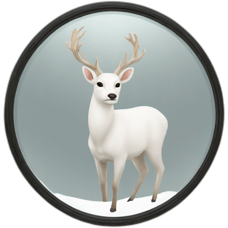 white deer in the circle mirror emoji