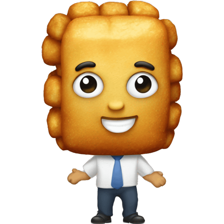 tater tot with face and leg and arm emoji