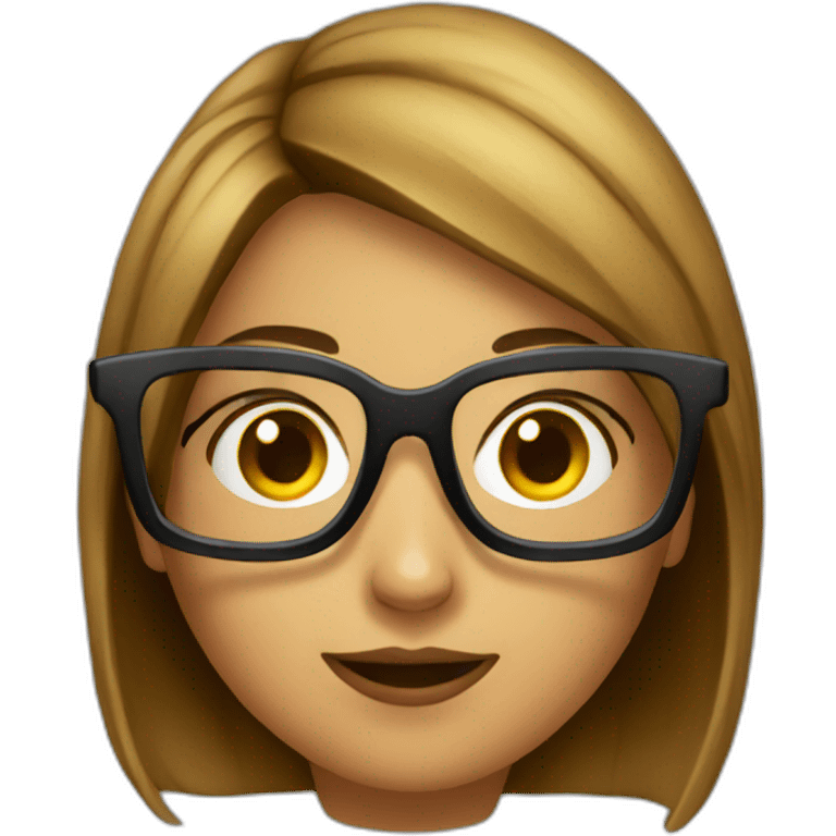 nerd woman learning with glasses emoji