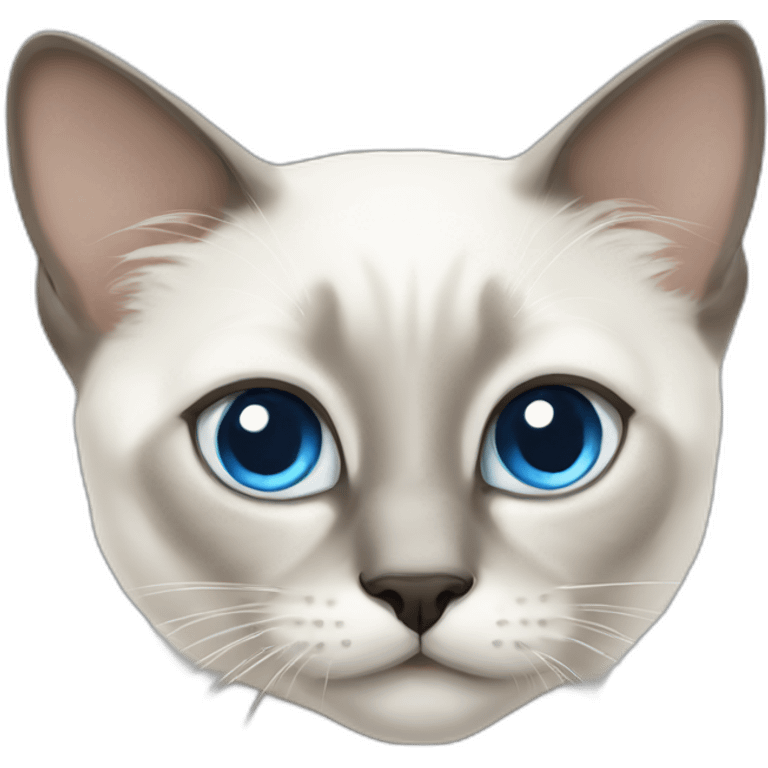 white siamese cat with big blue eyes emoji